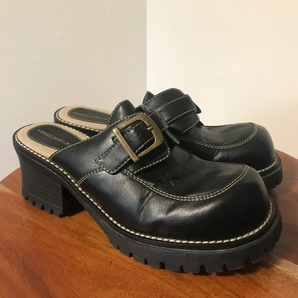 Vintage Y2K 2000’s Lower East Side Black Heel Out Platform Size 9.5 293 - Picture 2 of 12